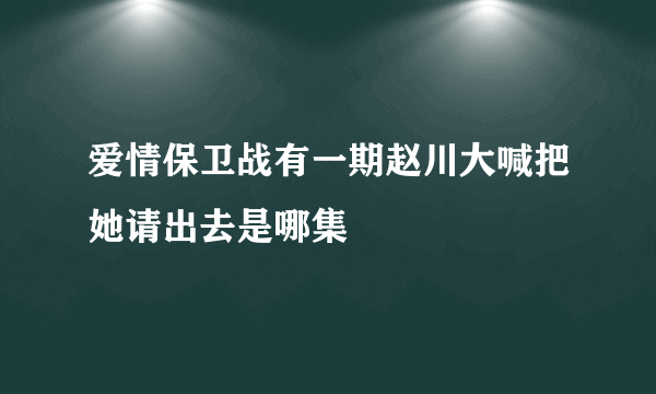 爱情保卫战有一期赵川大喊把她请出去是哪集