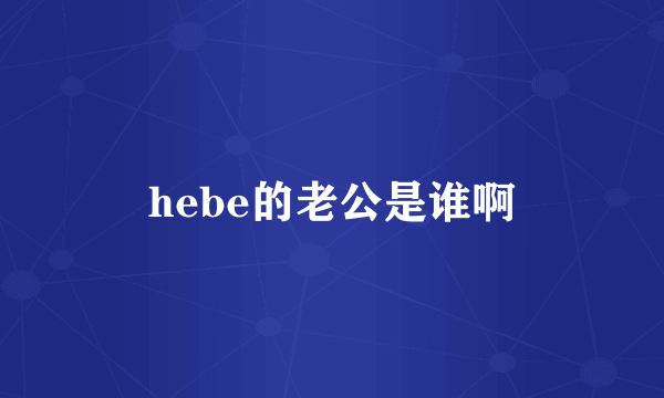 hebe的老公是谁啊