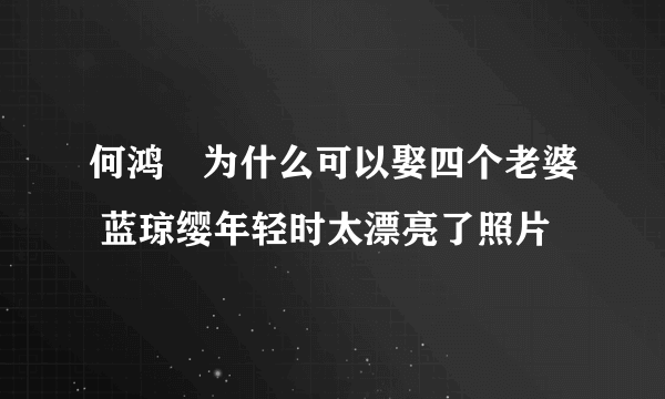 何鸿燊为什么可以娶四个老婆 蓝琼缨年轻时太漂亮了照片