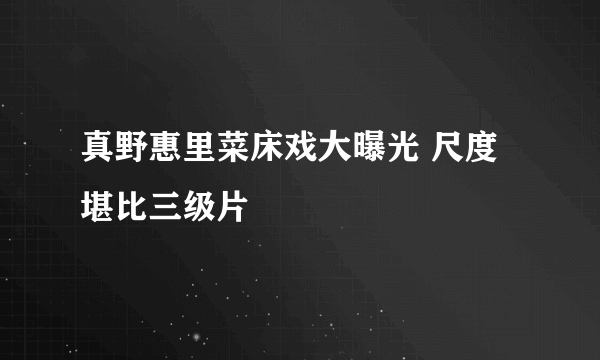 真野惠里菜床戏大曝光 尺度堪比三级片