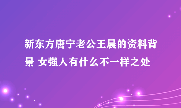 新东方唐宁老公王晨的资料背景 女强人有什么不一样之处