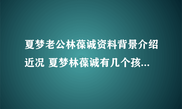 夏梦老公林葆诚资料背景介绍近况 夏梦林葆诚有几个孩子子女现状