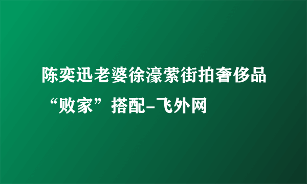 陈奕迅老婆徐濠萦街拍奢侈品“败家”搭配-飞外网