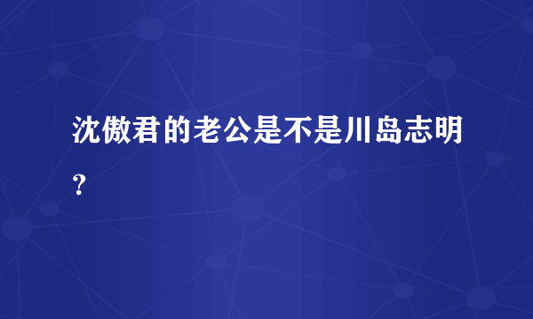 沈傲君的老公是不是川岛志明？