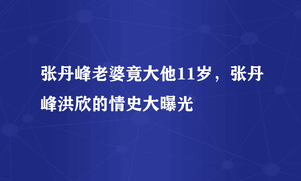 张丹峰老婆竟大他11岁，张丹峰洪欣的情史大曝光 