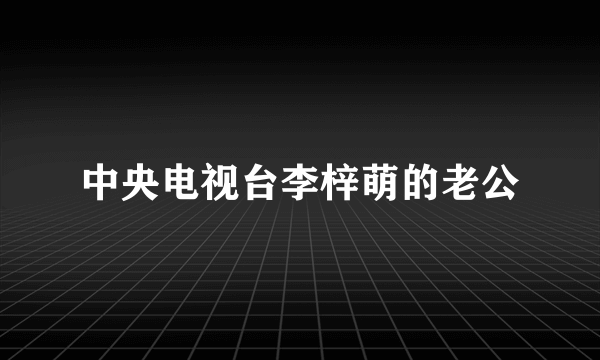 中央电视台李梓萌的老公