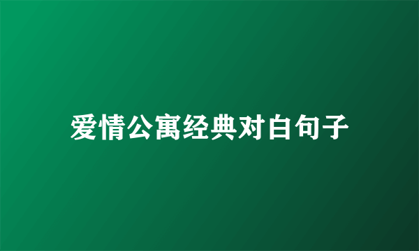 爱情公寓经典对白句子