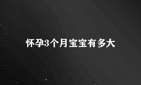 怀孕3个月宝宝有多大