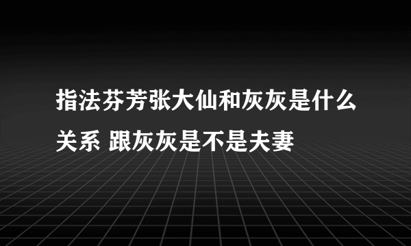 指法芬芳张大仙和灰灰是什么关系 跟灰灰是不是夫妻