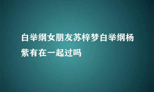 白举纲女朋友苏梓梦白举纲杨紫有在一起过吗