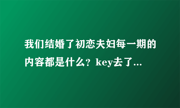 我们结婚了初恋夫妇每一期的内容都是什么？key去了哪几期？