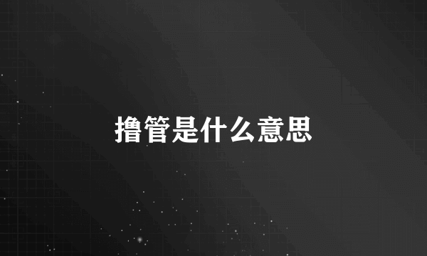 撸管是什么意思