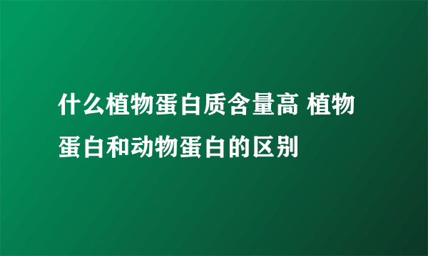 什么植物蛋白质含量高 植物蛋白和动物蛋白的区别