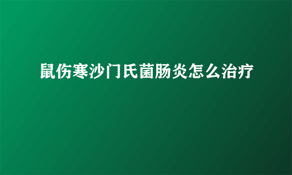 鼠伤寒沙门氏菌肠炎怎么治疗