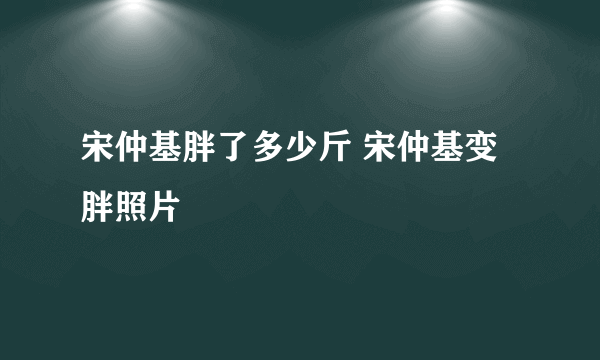 宋仲基胖了多少斤 宋仲基变胖照片