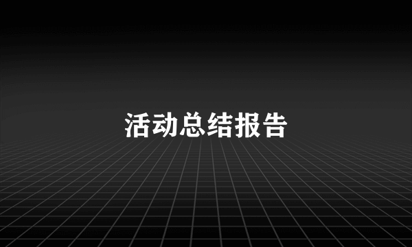 活动总结报告