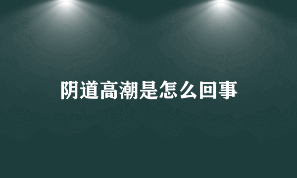 阴道高潮是怎么回事