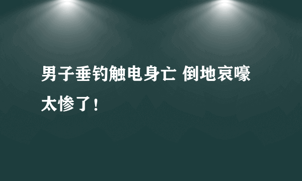 男子垂钓触电身亡 倒地哀嚎太惨了！