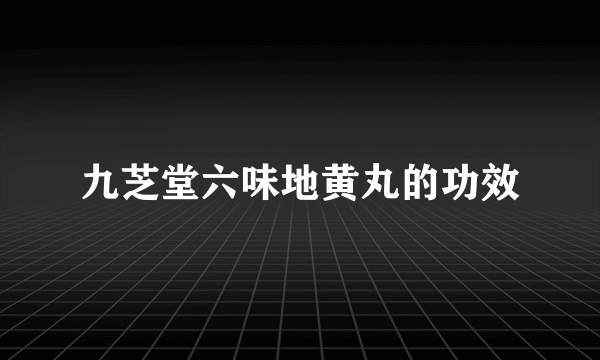 九芝堂六味地黄丸的功效