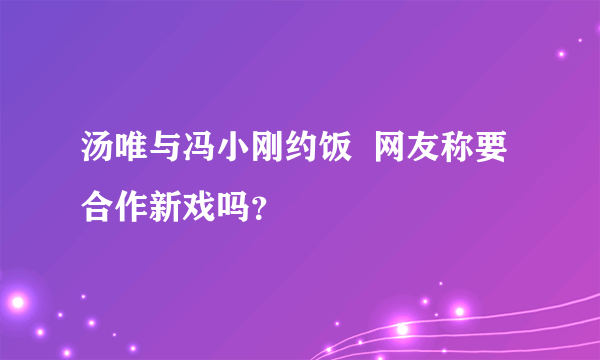 汤唯与冯小刚约饭  网友称要合作新戏吗？