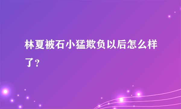 林夏被石小猛欺负以后怎么样了？