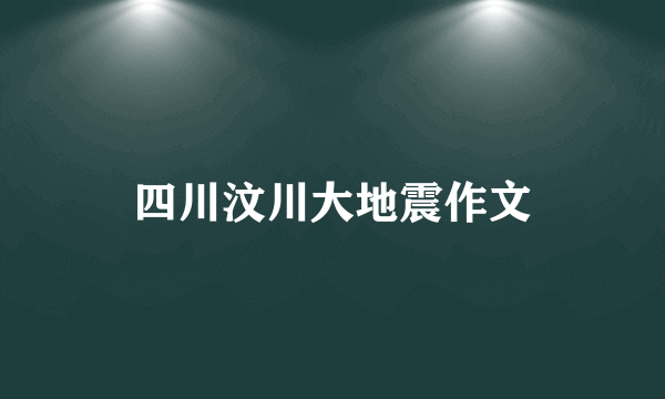 四川汶川大地震作文