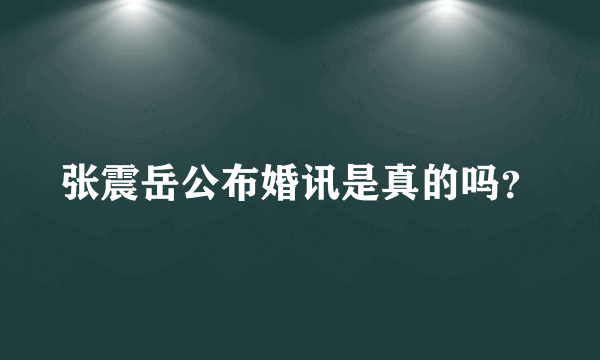 张震岳公布婚讯是真的吗？