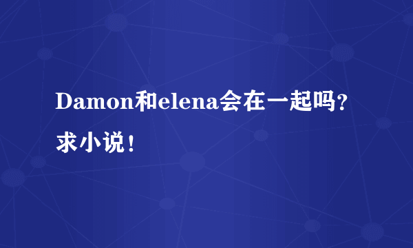 Damon和elena会在一起吗？求小说！