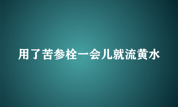 用了苦参栓一会儿就流黄水