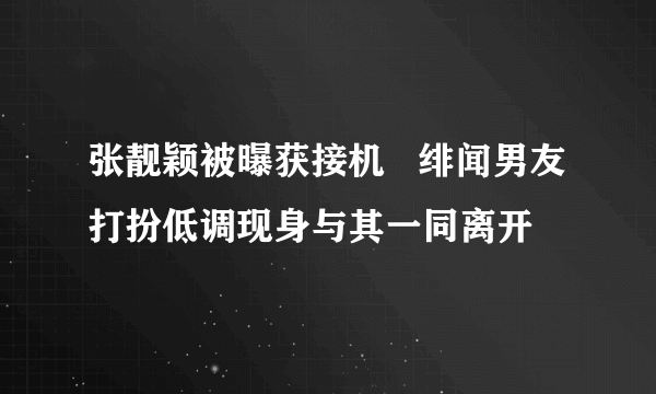 张靓颖被曝获接机   绯闻男友打扮低调现身与其一同离开