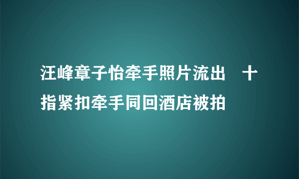 汪峰章子怡牵手照片流出   十指紧扣牵手同回酒店被拍