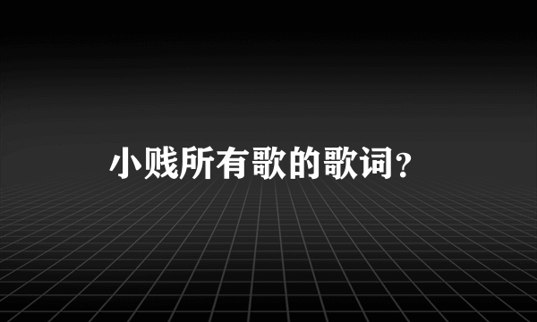 小贱所有歌的歌词？