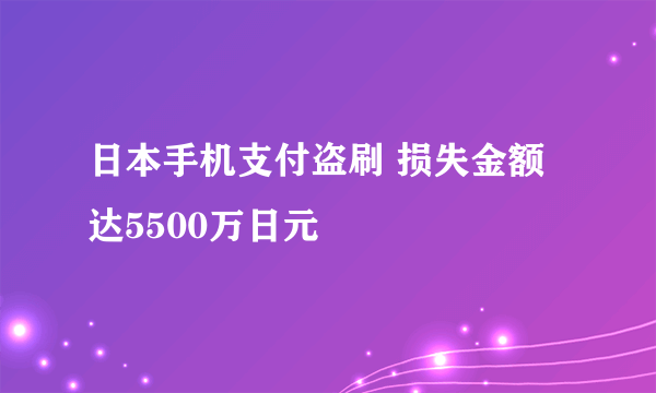 日本手机支付盗刷 损失金额达5500万日元