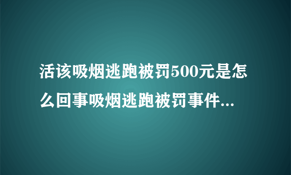 活该吸烟逃跑被罚500元是怎么回事吸烟逃跑被罚事件真相详细始末