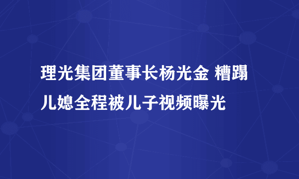 理光集团董事长杨光金 糟蹋儿媳全程被儿子视频曝光