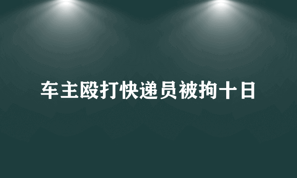 车主殴打快递员被拘十日