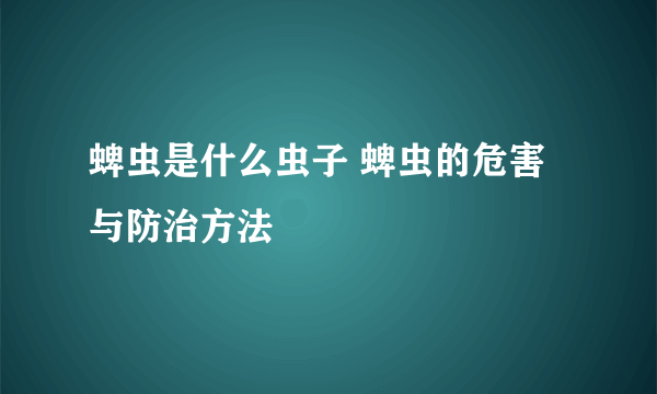 蜱虫是什么虫子 蜱虫的危害与防治方法