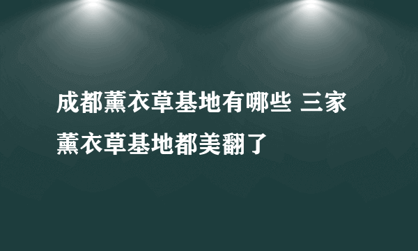 成都薰衣草基地有哪些 三家薰衣草基地都美翻了