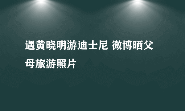 遇黄晓明游迪士尼 微博晒父母旅游照片