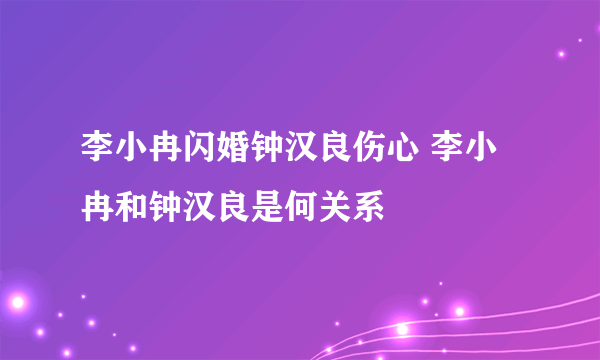 李小冉闪婚钟汉良伤心 李小冉和钟汉良是何关系