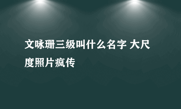 文咏珊三级叫什么名字 大尺度照片疯传