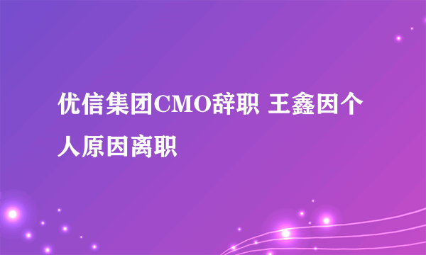 优信集团CMO辞职 王鑫因个人原因离职