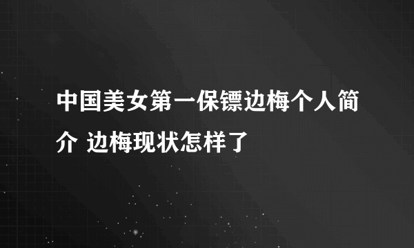 中国美女第一保镖边梅个人简介 边梅现状怎样了