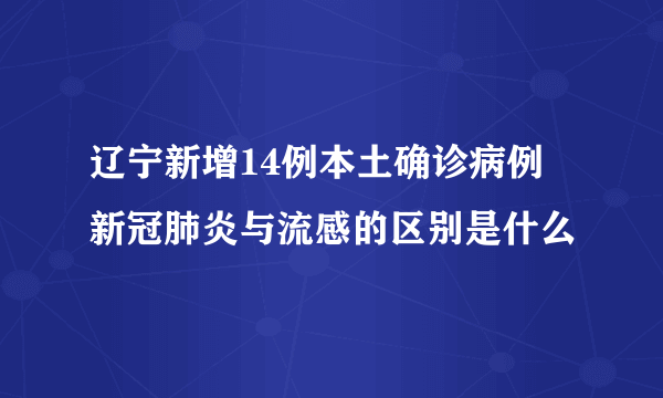 辽宁新增14例本土确诊病例 新冠肺炎与流感的区别是什么