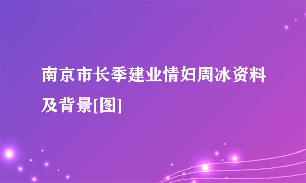 南京市长季建业情妇周冰资料及背景[图]