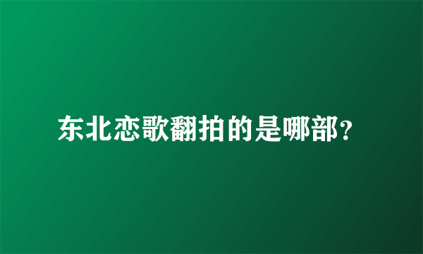 东北恋歌翻拍的是哪部？