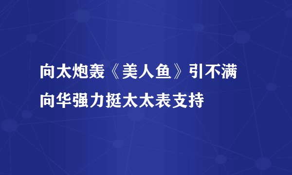 向太炮轰《美人鱼》引不满 向华强力挺太太表支持