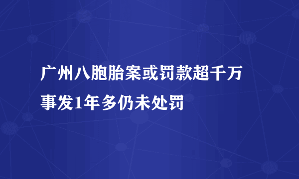 广州八胞胎案或罚款超千万 事发1年多仍未处罚