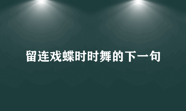 留连戏蝶时时舞的下一句