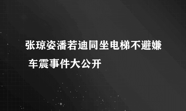 张琼姿潘若迪同坐电梯不避嫌 车震事件大公开